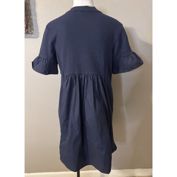 English Factory Dress S Navy Blue Babydoll T Shirt Short Sleeve Washable NWT - Picture 14 of 15